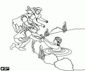 Marki nehirde boğulur boyama