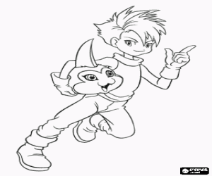 Matt ve digimon Tsunomon boyama