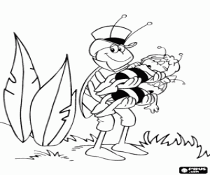 Maya ve Willy onun kollarında Flip boyama