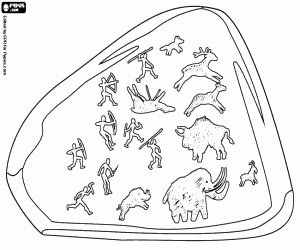 Mağara resimlerini avcılık boyama