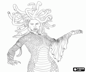 Medusa, Yunan mitolojik canavar boyama