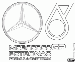 Mercedes GP  F1 Team Petronas Logo boyama