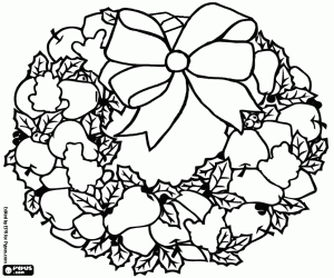 Meyve ile Noel çelenk boyama