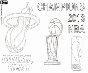 Miami Heat şampiyonu NBA 2013 boyama