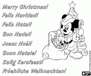Mickey Mouse Noel kartı boyama