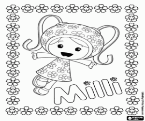 Milli Umizoomi ve çiçekler boyama