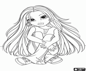 Moxie Girlz katta oturan boyama