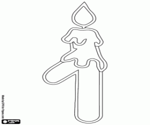 Bir mum ve 1 numara boyama