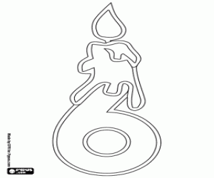 Bir mum ve altı numara boyama