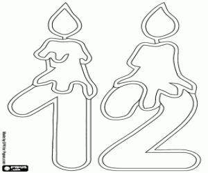 Mumlar, ince bir çizgi ile on iki numara boyama