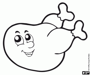 Mutlu bir kavrulmuş tavuk boyama