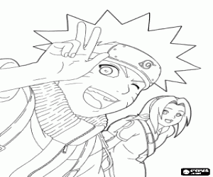 Naruto Uzumaki ve Sakura Haruno boyama