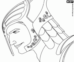 Nod, savaşçı ve yaprak erkekler boyama