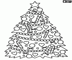 Noel ağacı süsleri dolu boyama