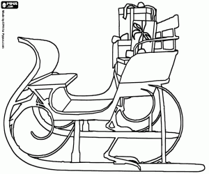 Noel Baba ve hediyeler kızak boyama