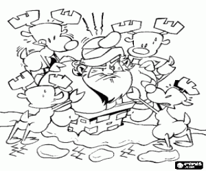 Noel Baba itme ren geyikleri boyama