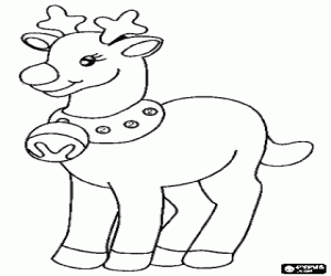 Noel Baba Ren geyiği çanı ile boyama