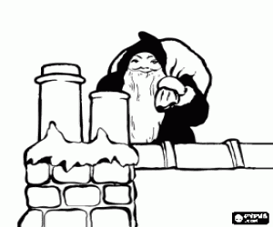 Noel Baba çatıda boyama