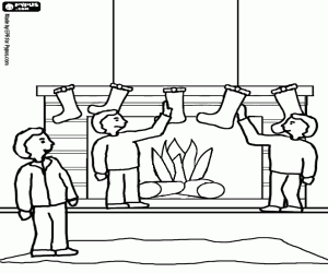 Noel süsler şömine boyama