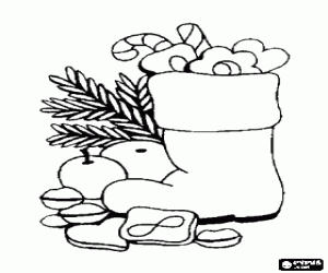 Noel tatlılar ile dolu bir çizme boyama