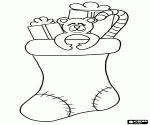 Noel çorap hediye ile boyama