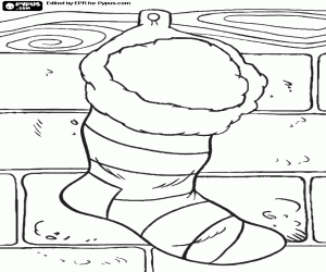 Noel çorap bir tuğla duvar boyama