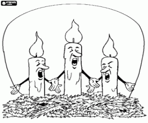 Noel şarkıları şarkı mumlar boyama