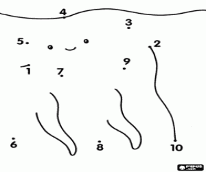 Nokta nokta için bir deniz hayvanı boyama