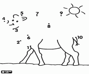 Nokta nokta için bir deve boyama