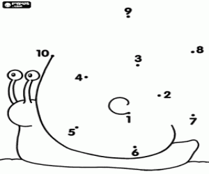 Nokta-nokta çizmek için bir salyangoz boyama