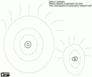 Noktalı çizgi gözlere boyama