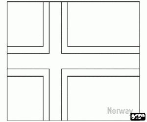 Norveç Bayrağı boyama