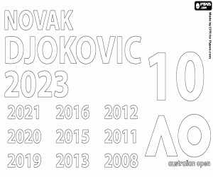 Novak Djokovic, 10 Avustralya Açık şampiyonluğu boyama