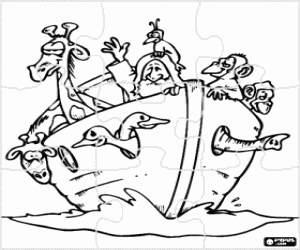 Nuh'un gemisi puzzle boyama