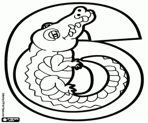 Numara altı, bir timsah boyama