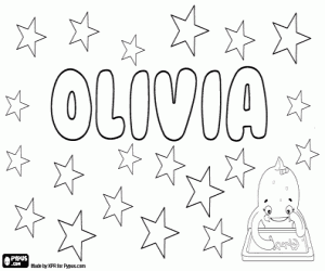 Olivia, birçok dilde adı boyama
