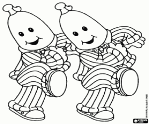 Onların pijama ile muz B1 ve B2 boyama