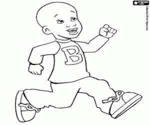 Onun t-shirt ile Little Bill boyama