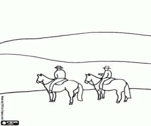 Ovada at binme kovboylar boyama