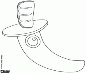 Bir pala, oryantal bir silah boyama