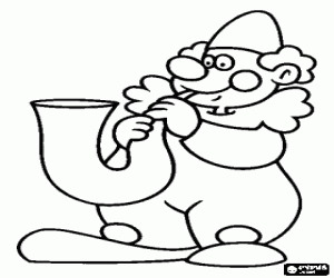 Palyaço saksofon çalmaya boyama