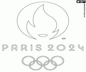 Paris 2024 Olimpiyat Oyunları Logosu boyama
