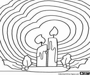 Parlayan Noel mumları boyama