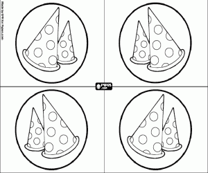 Parti şapkaları ile davetiyeleri boyama