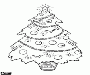 Parıldayan bir Noel ağacı boyama