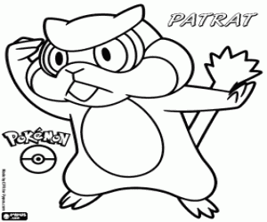 Patrat, bir sincap Pokémon boyama