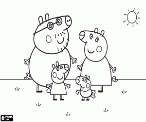 Peppa Pig aile kaldırımı boyama