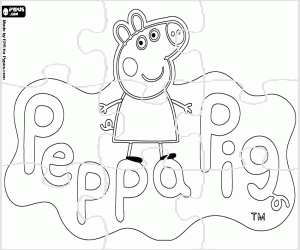 Peppa Pig logosunun yapboz boyama