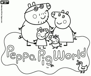 Peppa Pig World Tema parkı logosu boyama