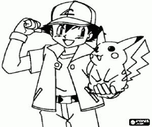 Pikachu ve Ash, Pokemon boyama